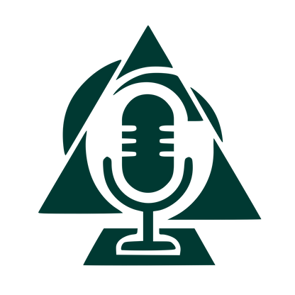 Microphone Triangle Overlap Logo #003932