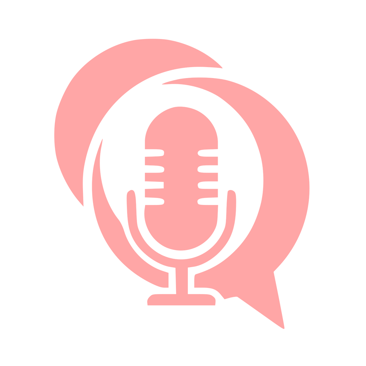 Podcast Mic Speech Bubble Logo #ffa6a6