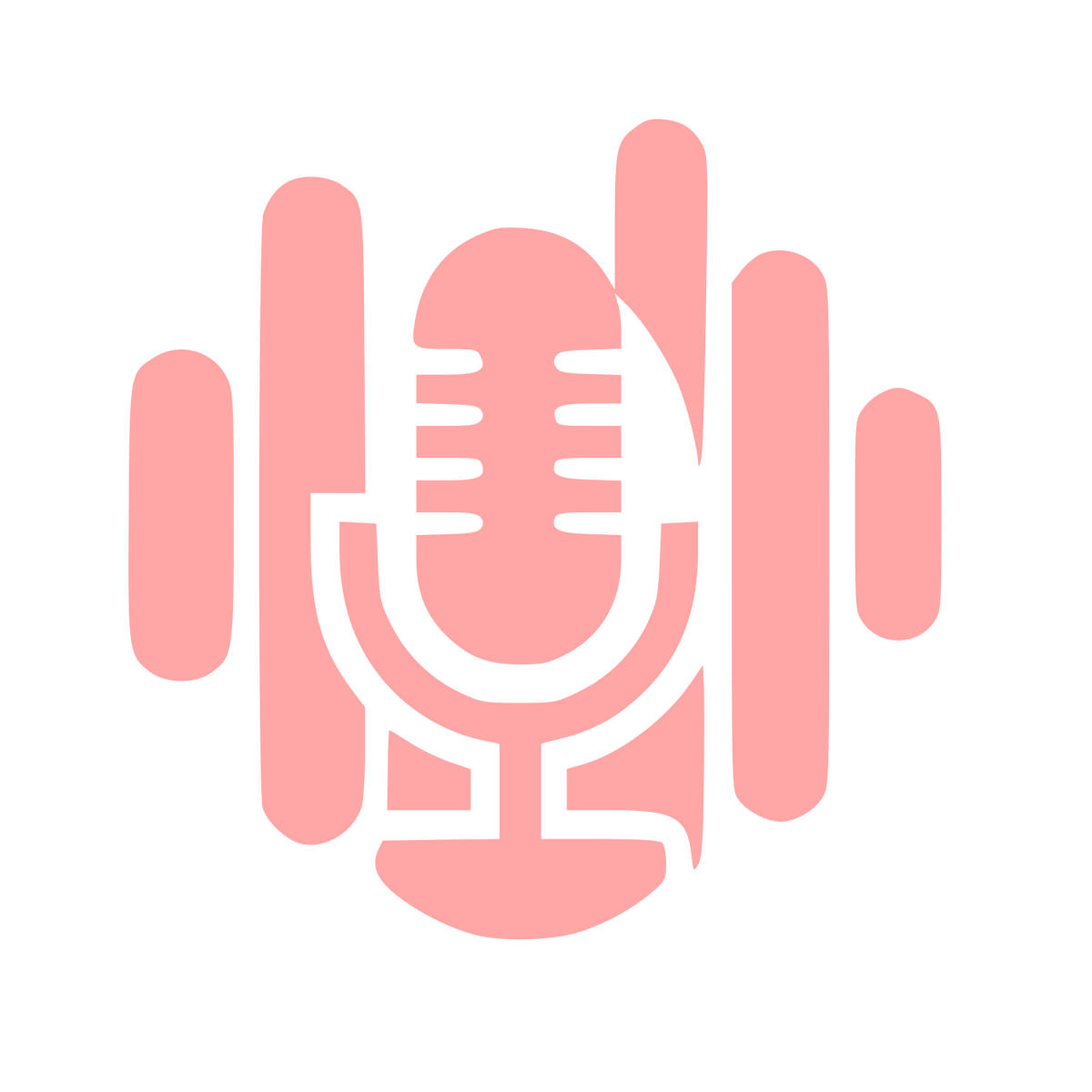 Podcast Mic Soundwave Logo #ffa6a6