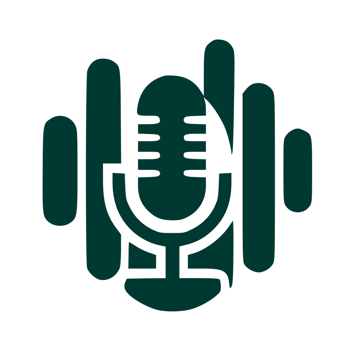 Podcast Mic Soundwave Logo #003932