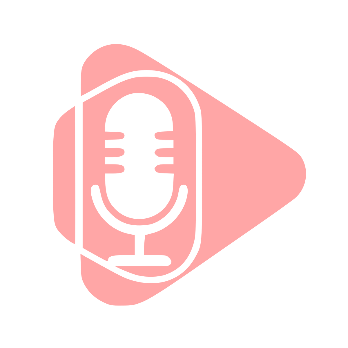 Podcast Mic Play Button Logo #ffa6a6