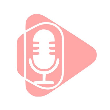 Podcast Mic Play Button Logo #ffa6a6
