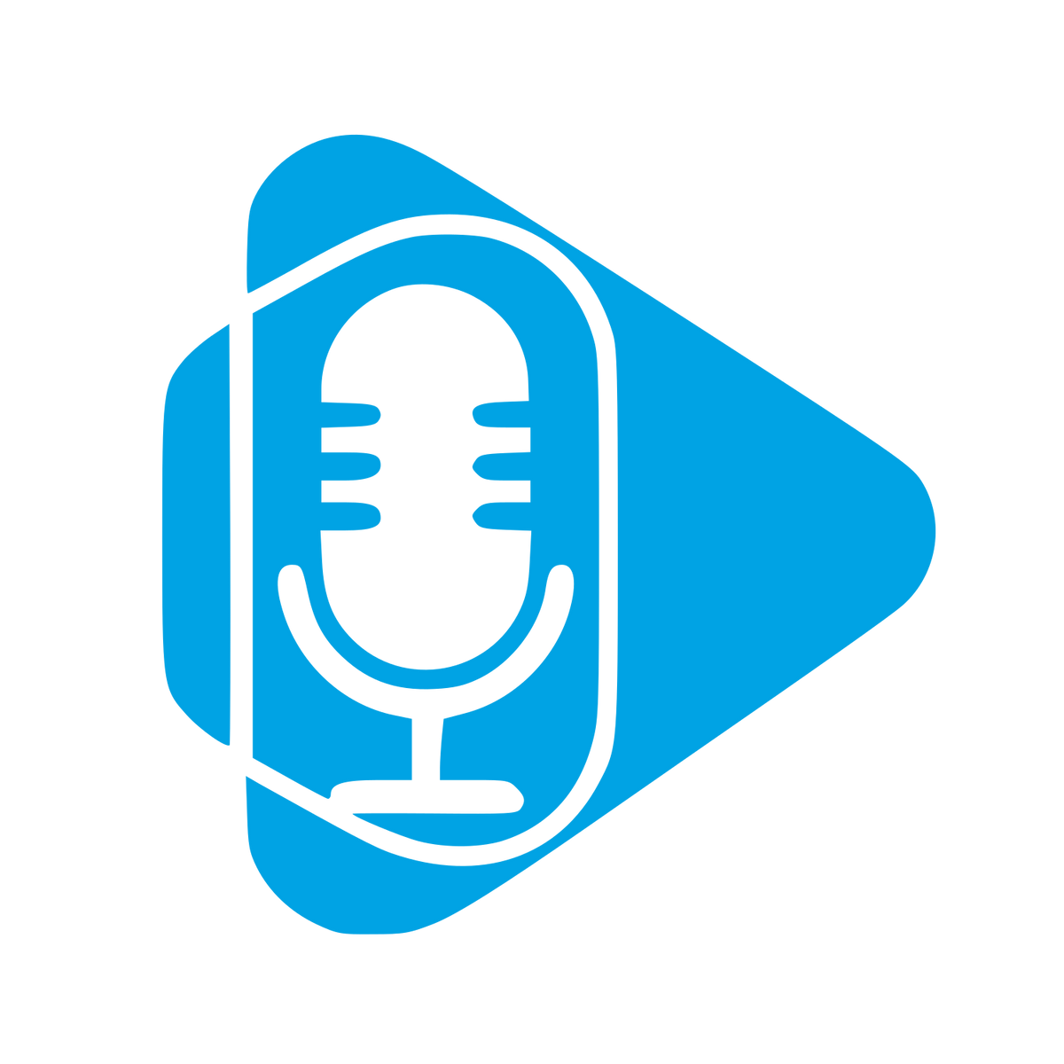 Podcast Mic Play Button Logo #00a3e4
