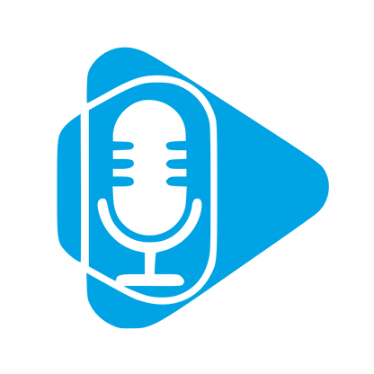 Podcast Mic Play Button Logo #00a3e4
