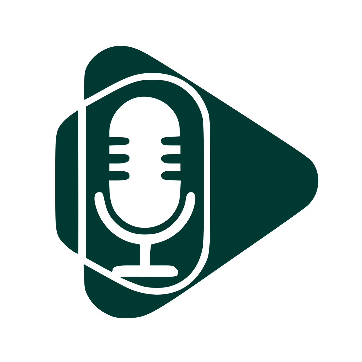 Podcast Mic Play Button Logo #003932
