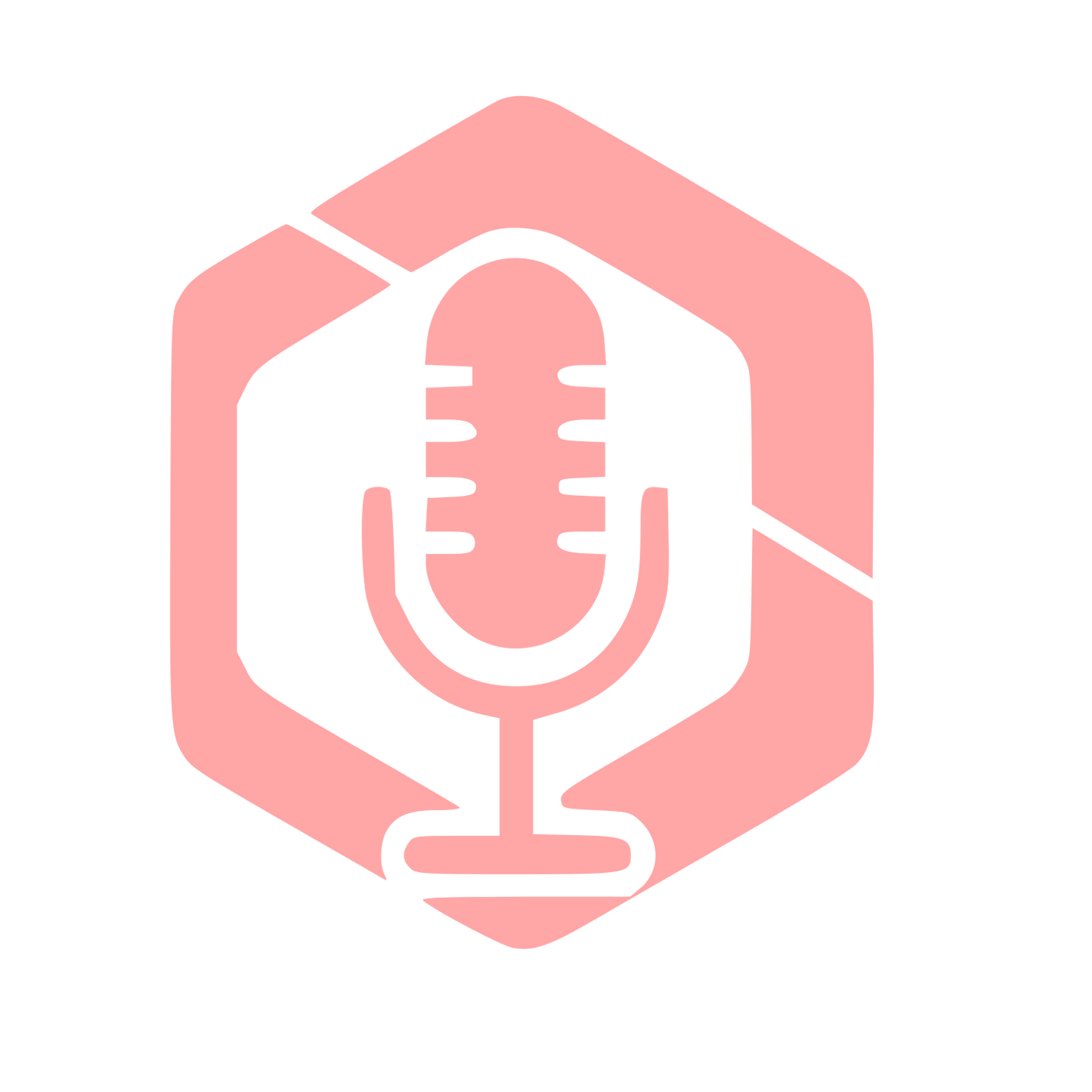 Microphone Hexagon Badge Logo #ffa6a6