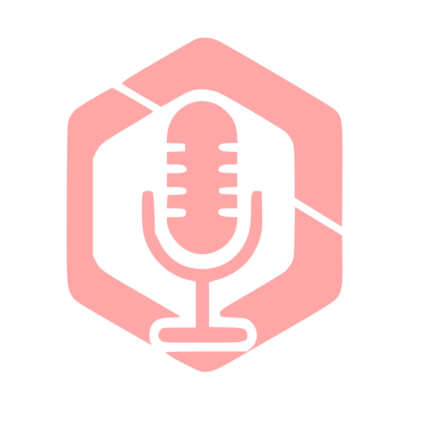 Microphone Hexagon Badge Logo #ffa6a6