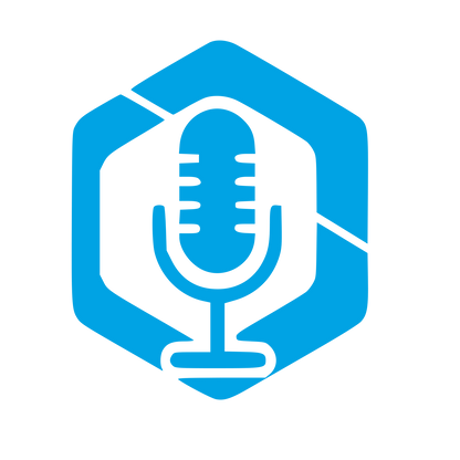 Microphone Hexagon Badge Logo #00a3e4