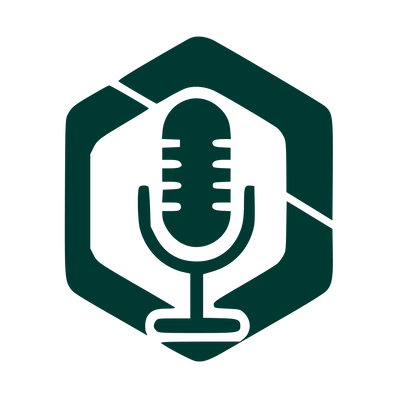 Microphone Hexagon Badge Logo #003932