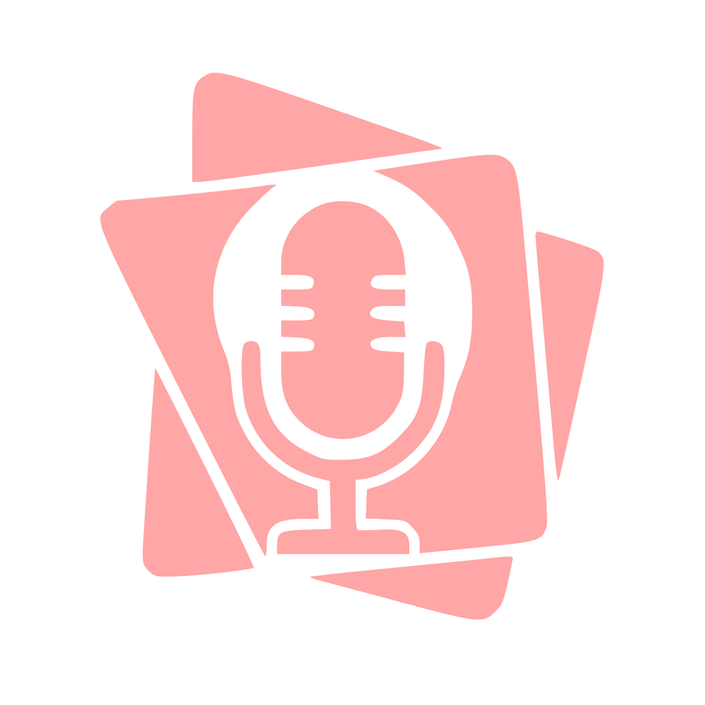 Layered Cards Podcast Mic Logo #ffa6a6