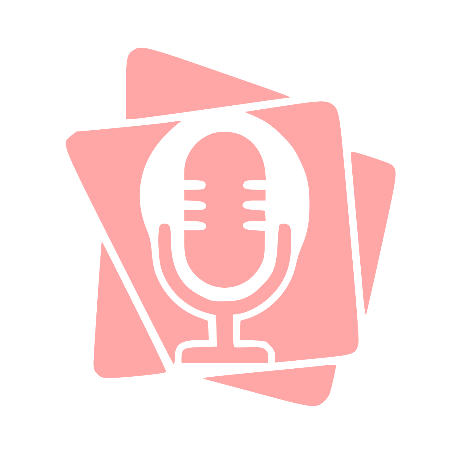 Layered Cards Podcast Mic Logo #ffa6a6