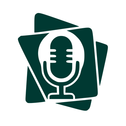 Layered Cards Podcast Mic Logo #003932