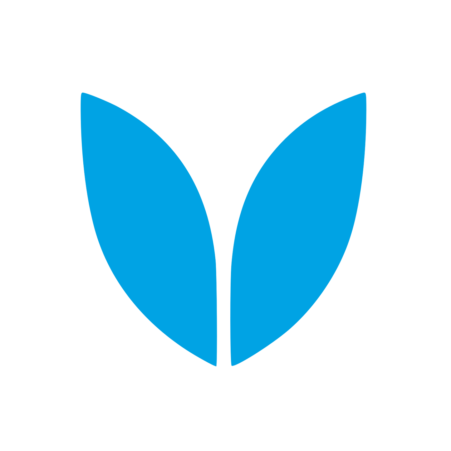 Twin Leaves Plant Logo #00a3e4