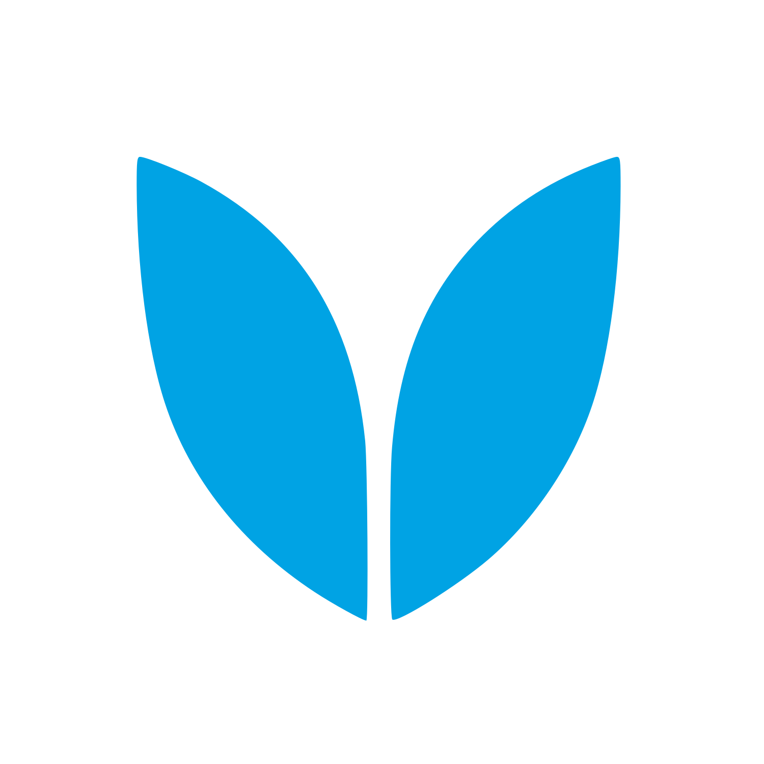 Twin Leaves Plant Logo #00a3e4