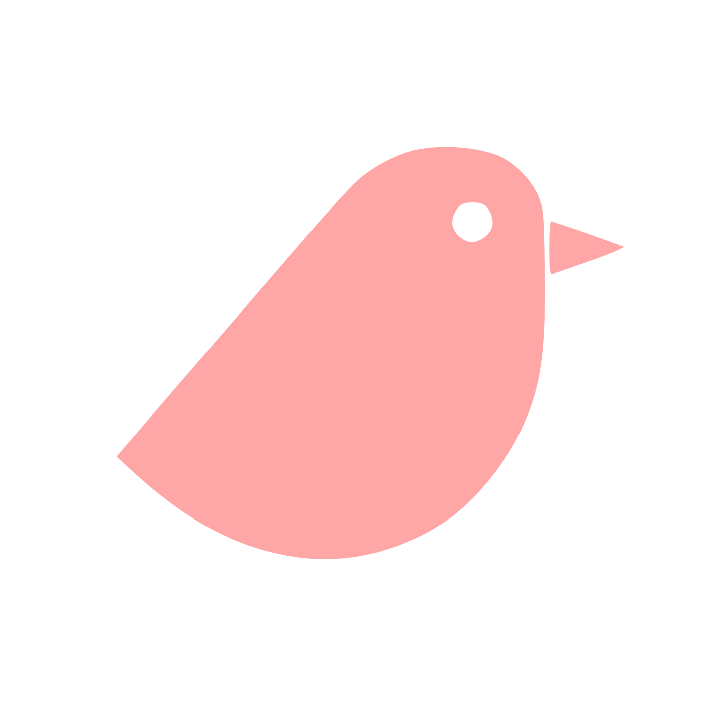 Minimal Bird Sticker Logo #ffa6a6