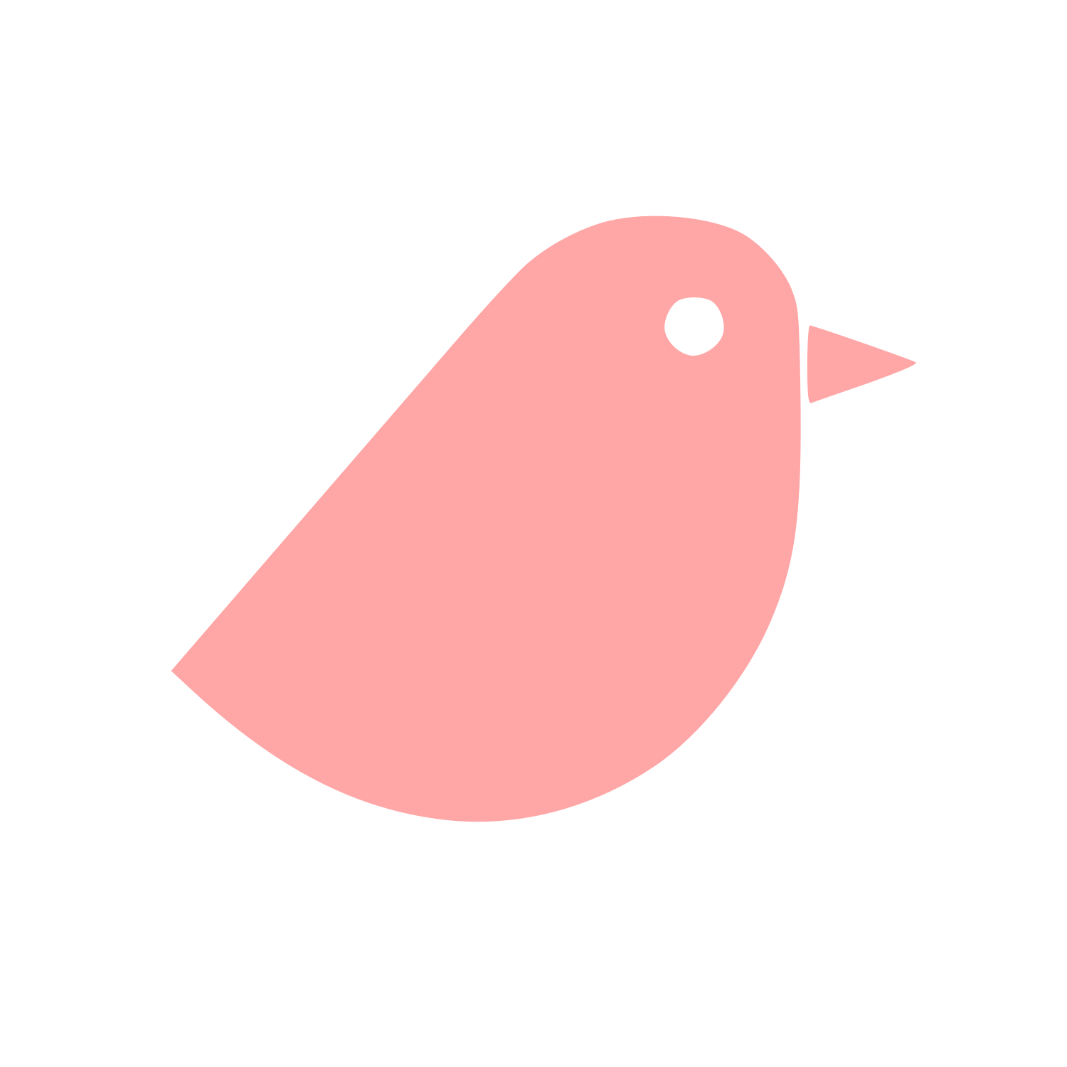 Minimal Bird Sticker Logo #ffa6a6