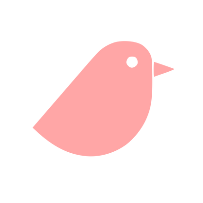 Minimal Bird Sticker Logo #ffa6a6