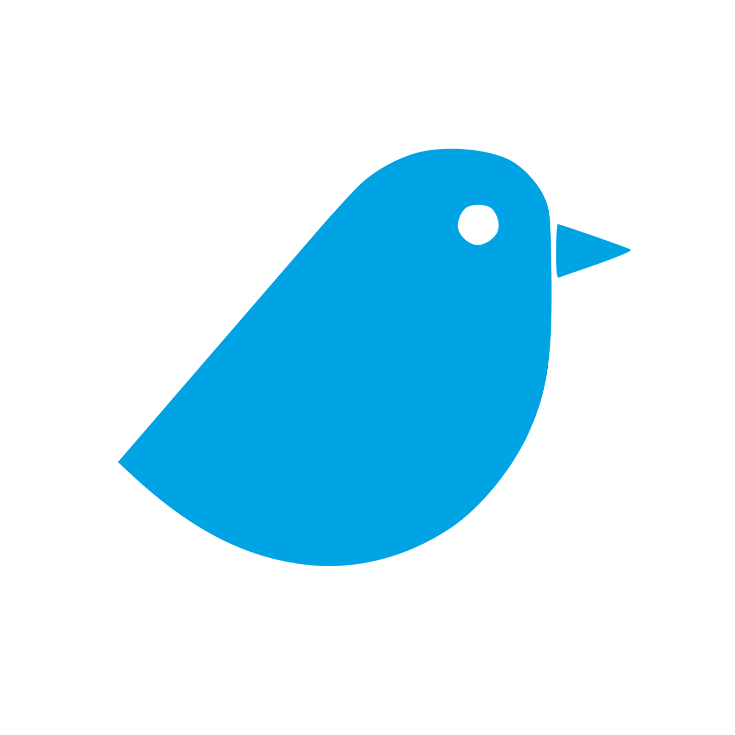Minimal Bird Sticker Logo #00a3e4