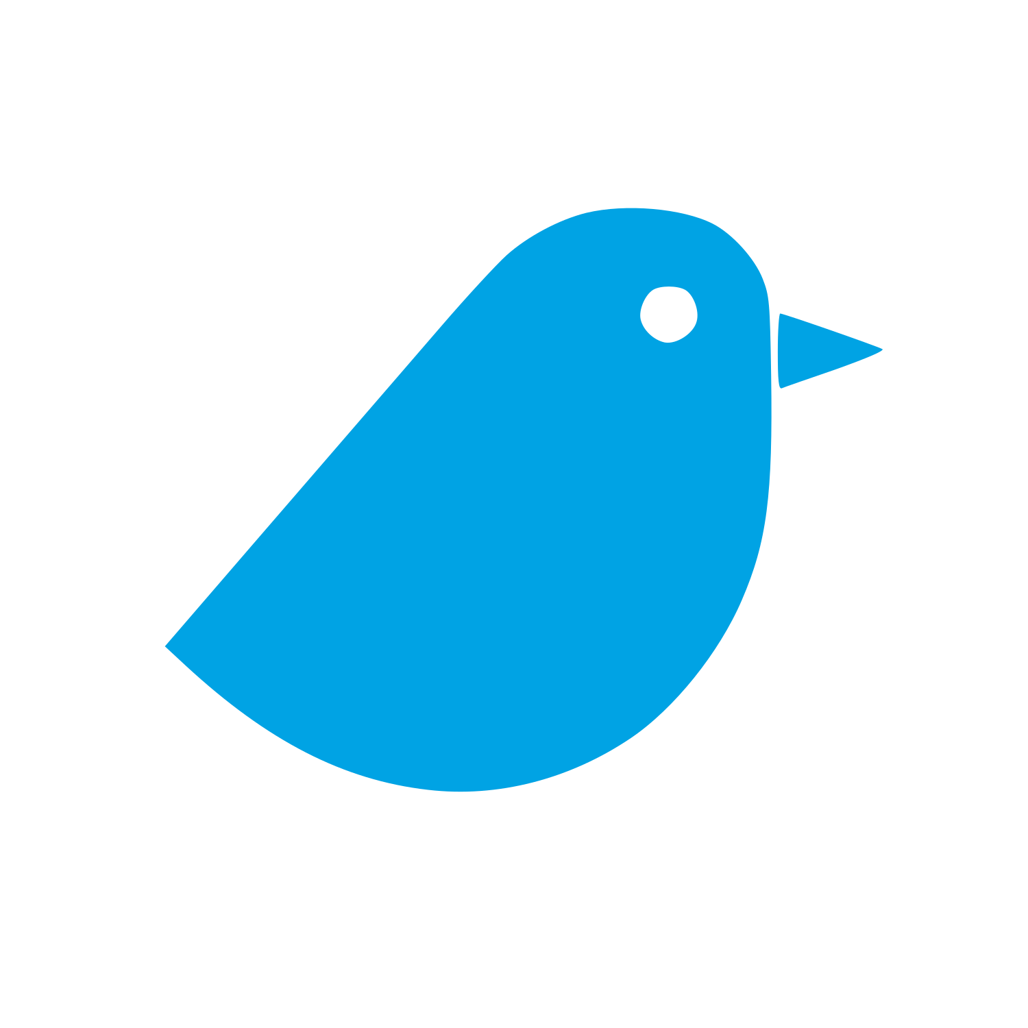 Minimal Bird Sticker Logo #00a3e4