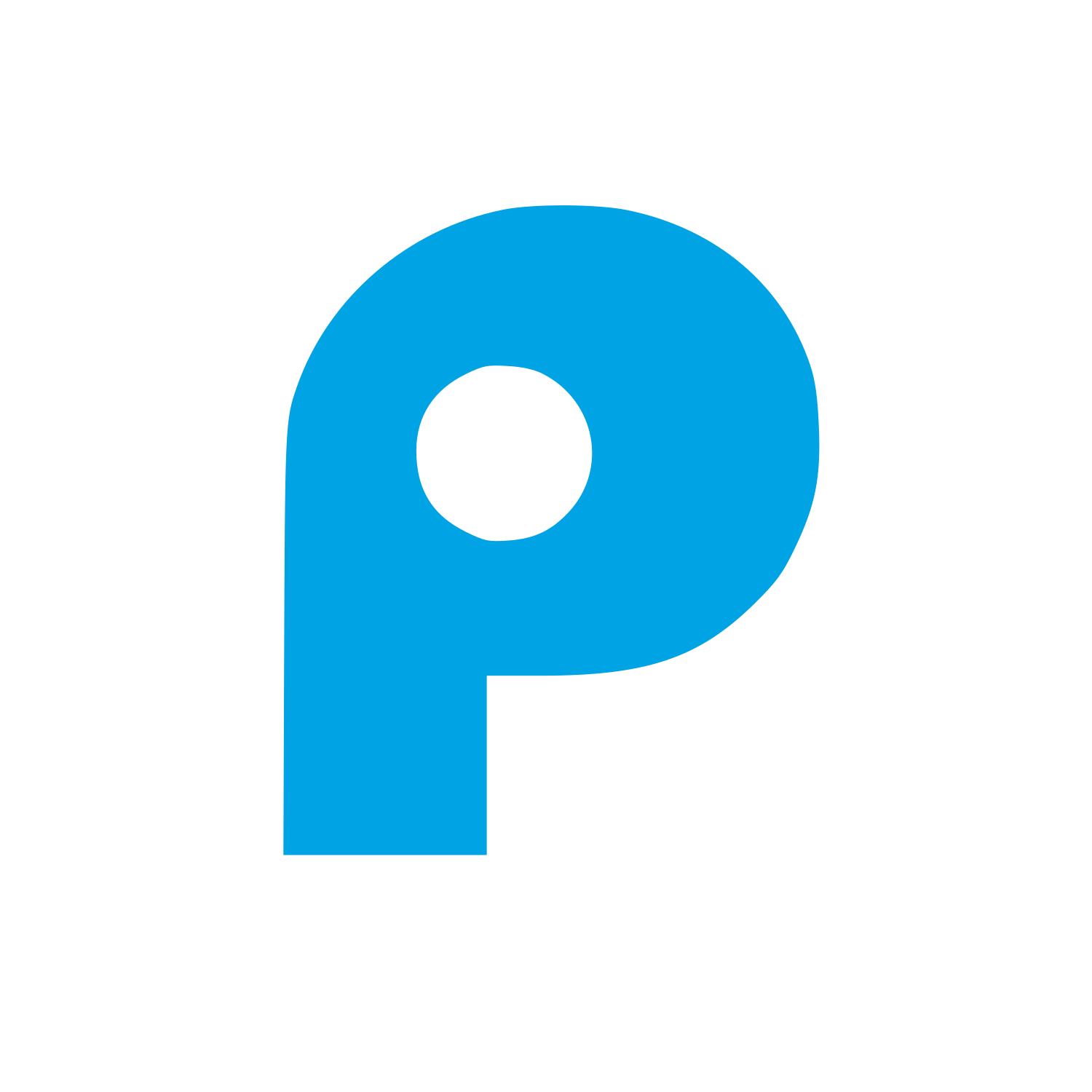 Letter P Minimal Logo #00a3e4