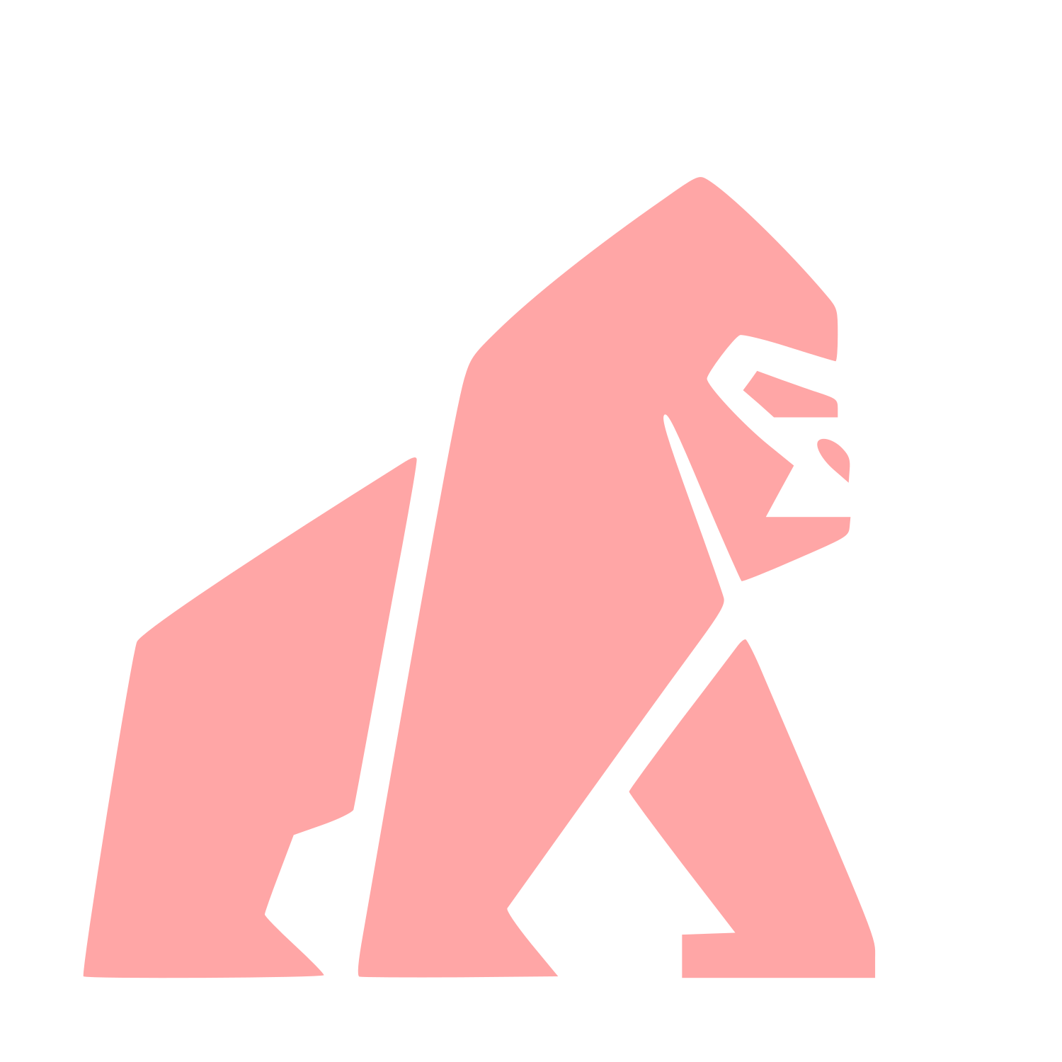 Geometric Gorilla Logo #ffa6a6