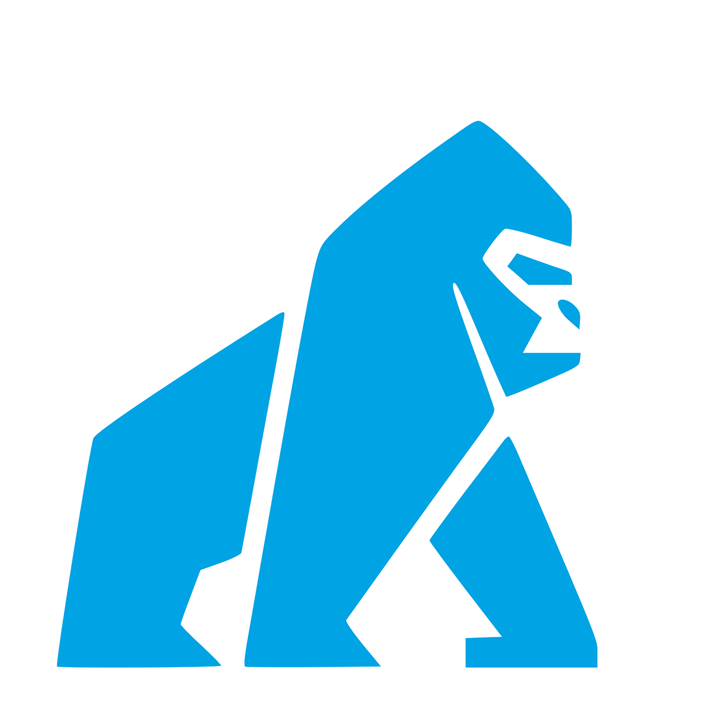 Geometric Gorilla Logo #00a3e4