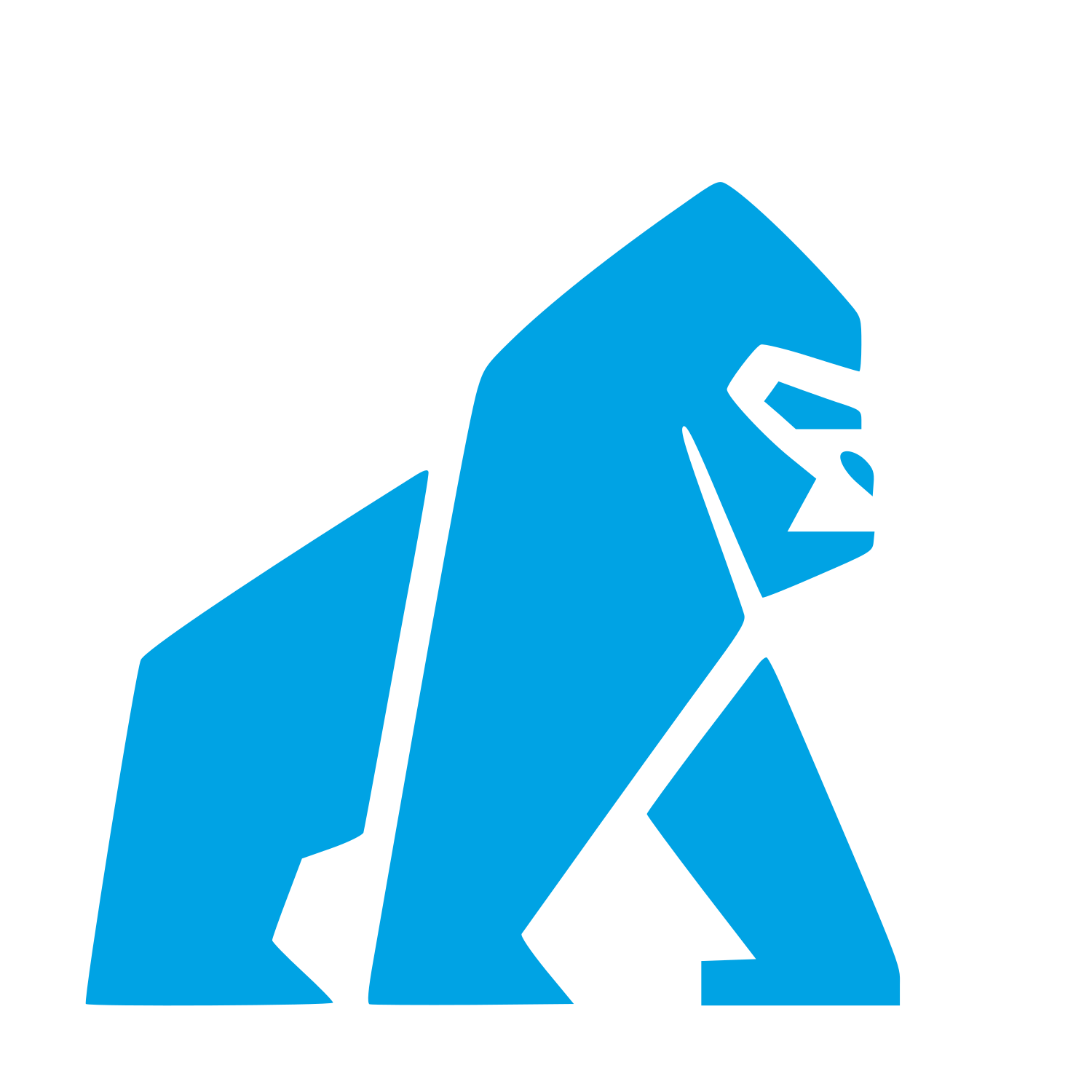 Geometric Gorilla Logo #00a3e4