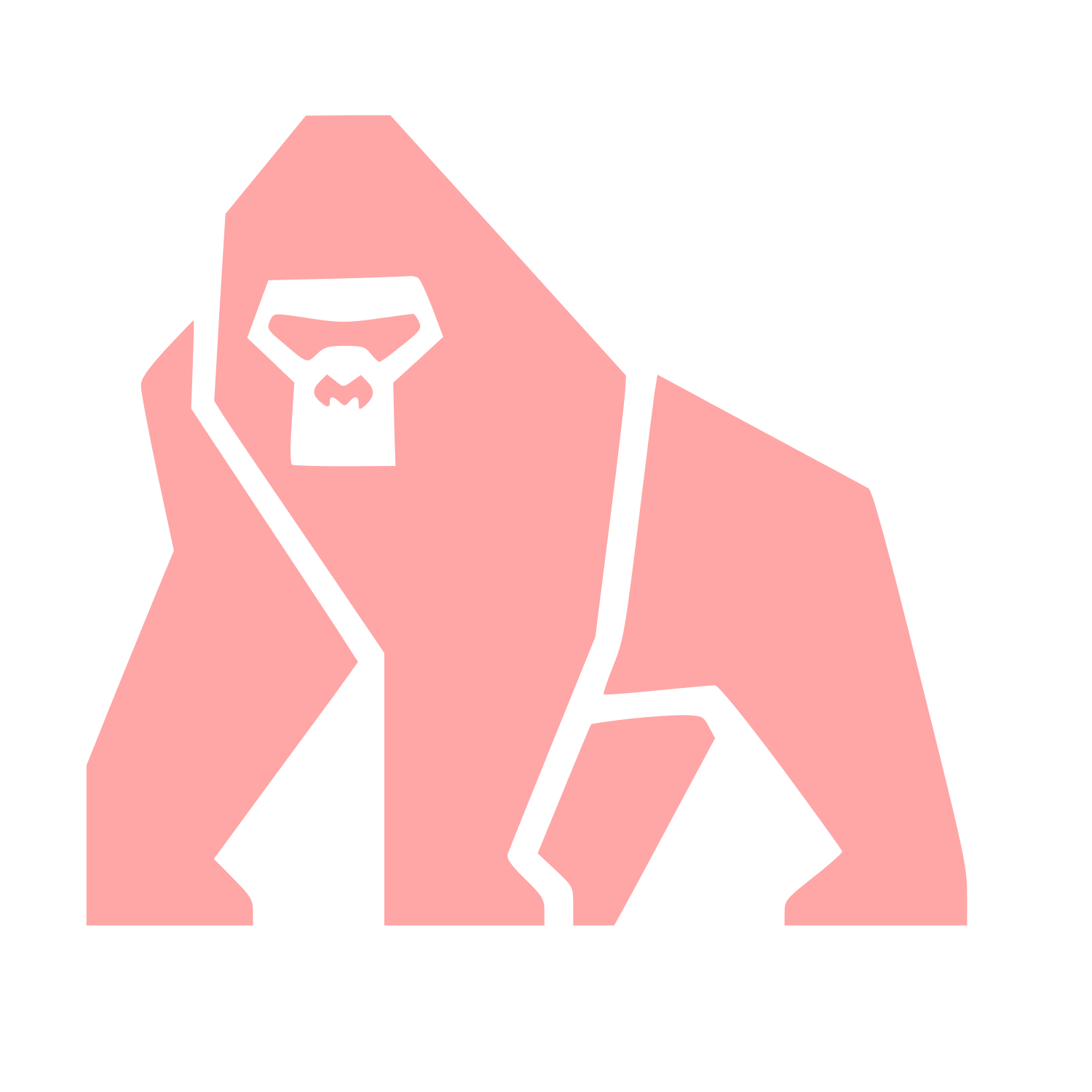 Geometric Gorilla Logo #ffa6a6