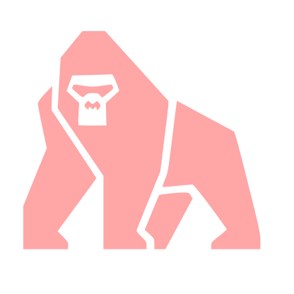 Geometric Gorilla Logo #ffa6a6