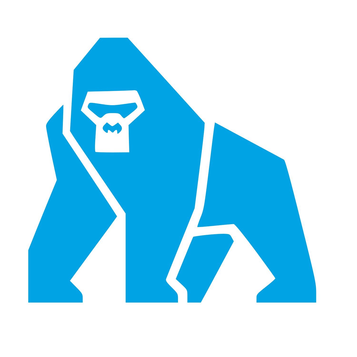 Geometric Gorilla Logo #00a3e4