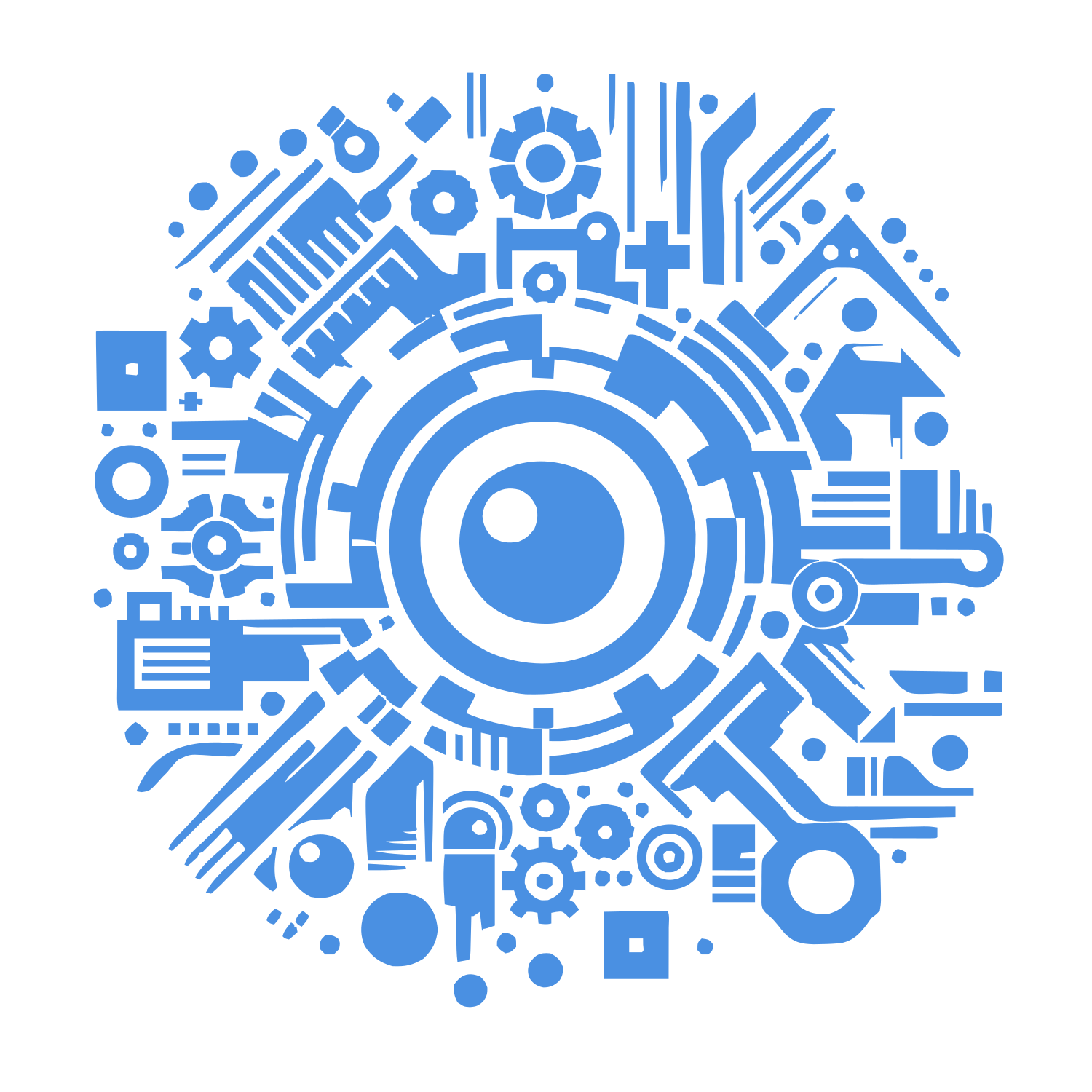 Technology Eye Emblem #ffffff/#4a90e2