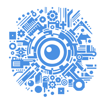 Technology Eye Emblem #ffffff/#4a90e2