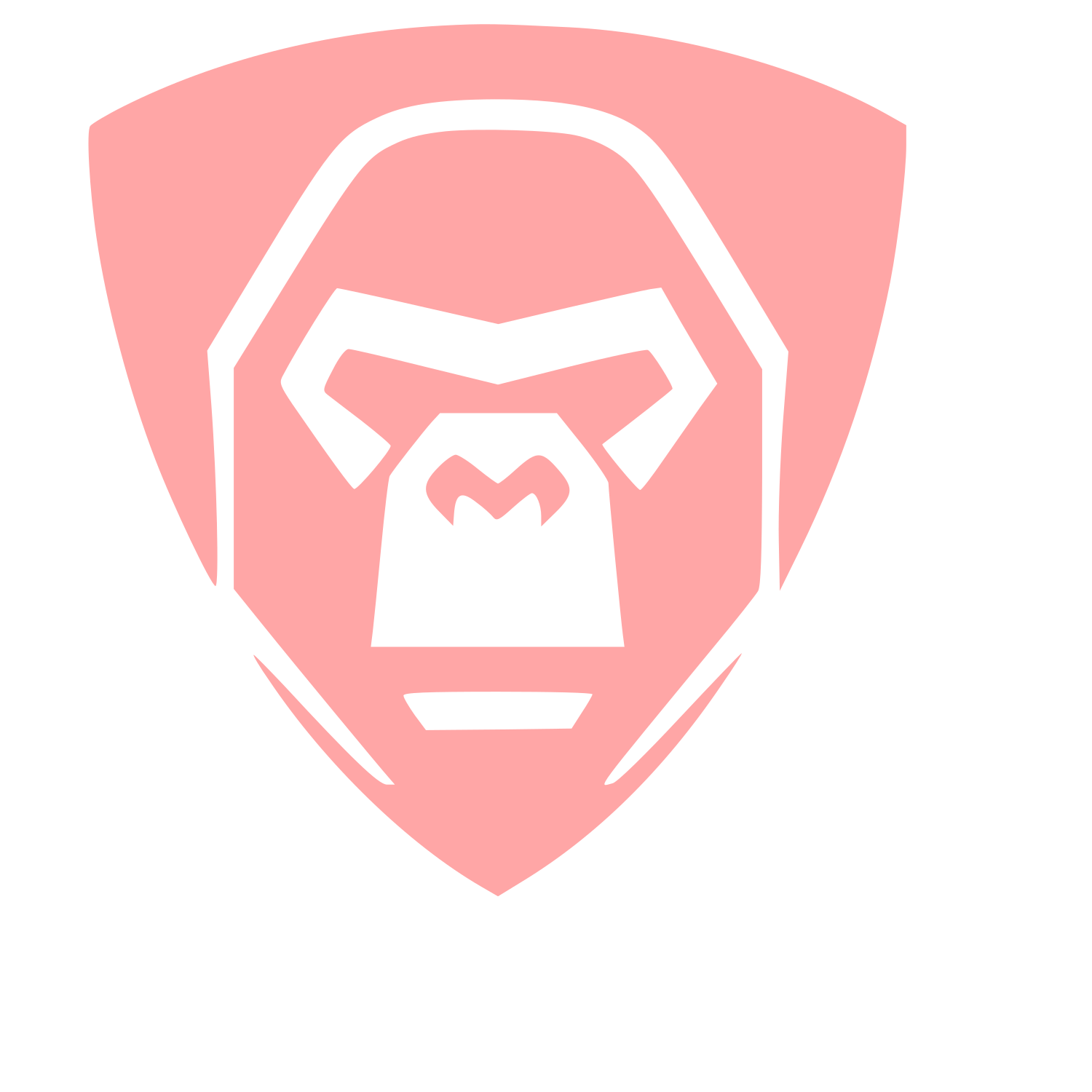 Gorilla Shield Emblem Logo #ffa6a6