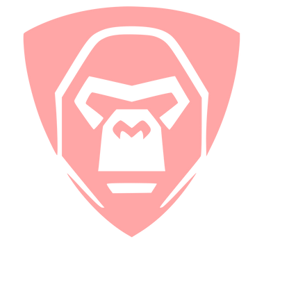 Gorilla Shield Emblem Logo #ffa6a6