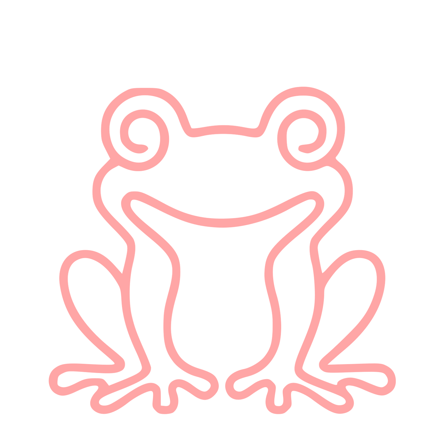 Monoline Frog Logo #ffa6a6