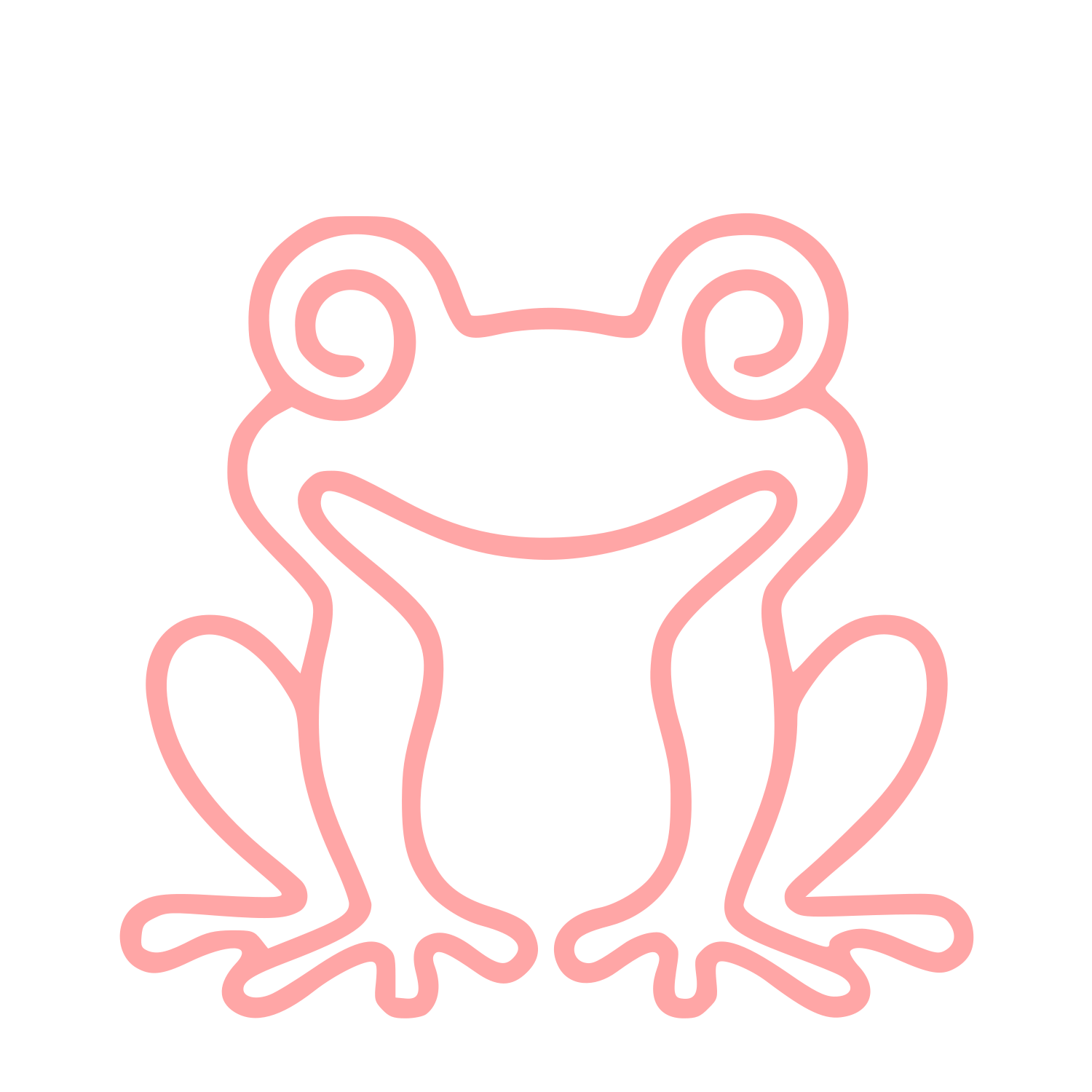 Monoline Frog Logo #ffa6a6