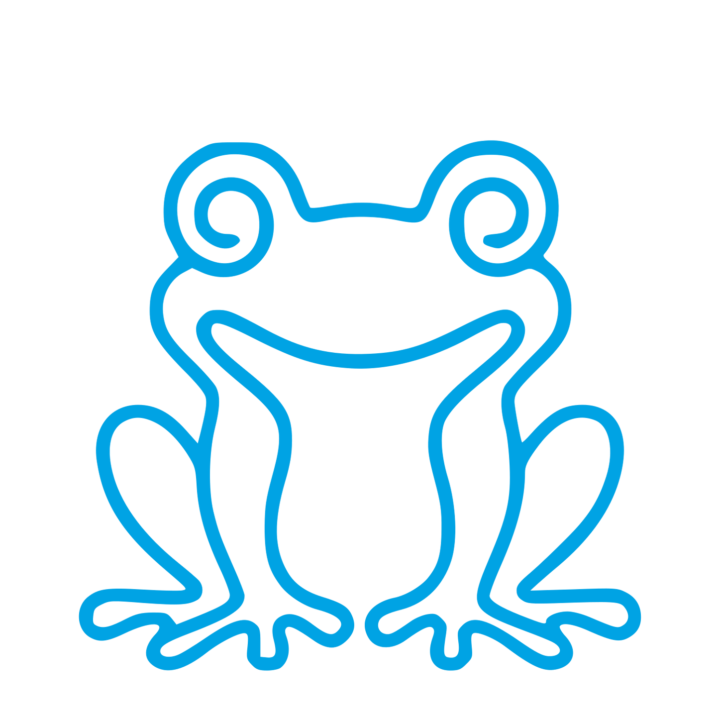 Monoline Frog Logo #00a3e4