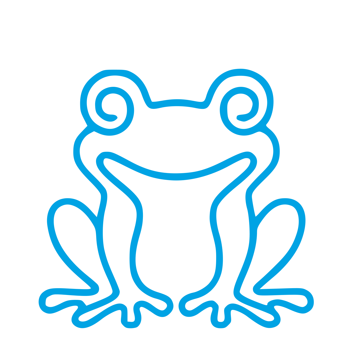 Monoline Frog Logo #00a3e4