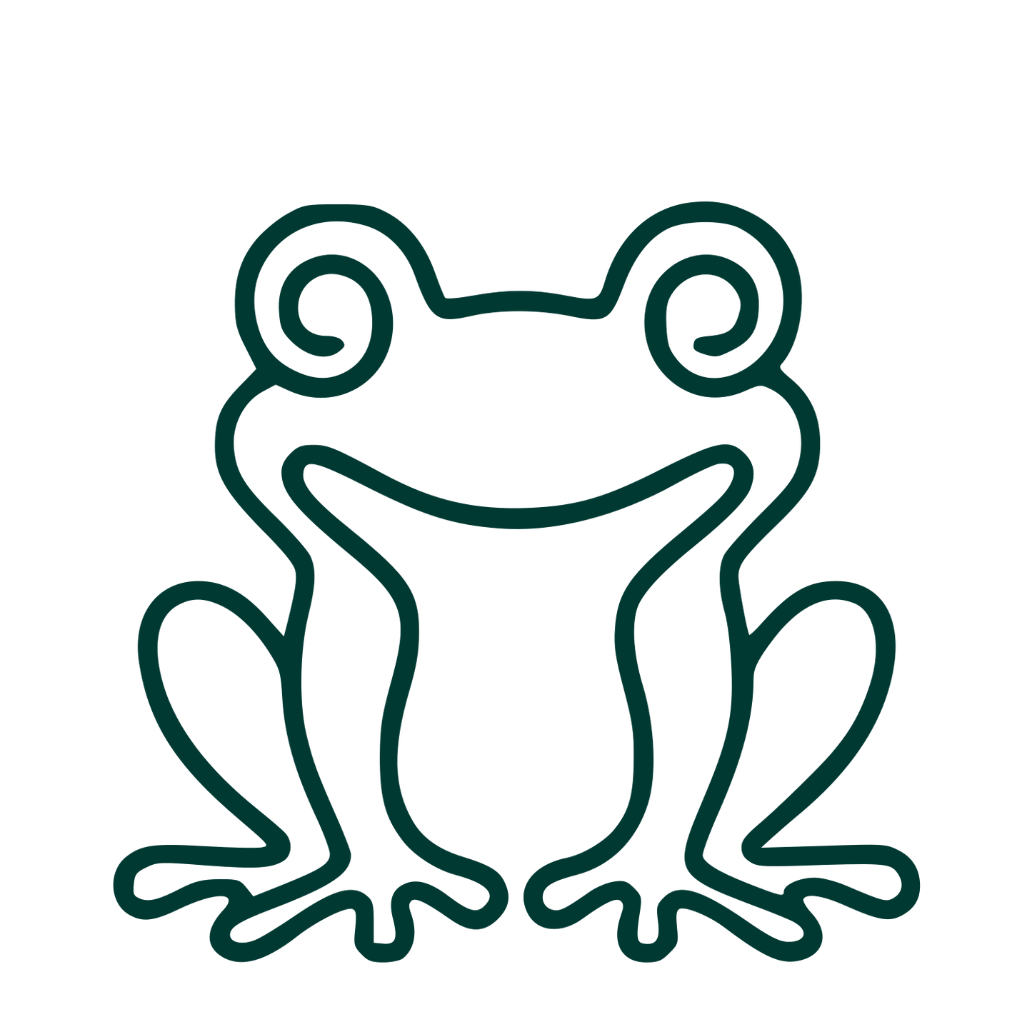 Monoline Frog Logo #003932