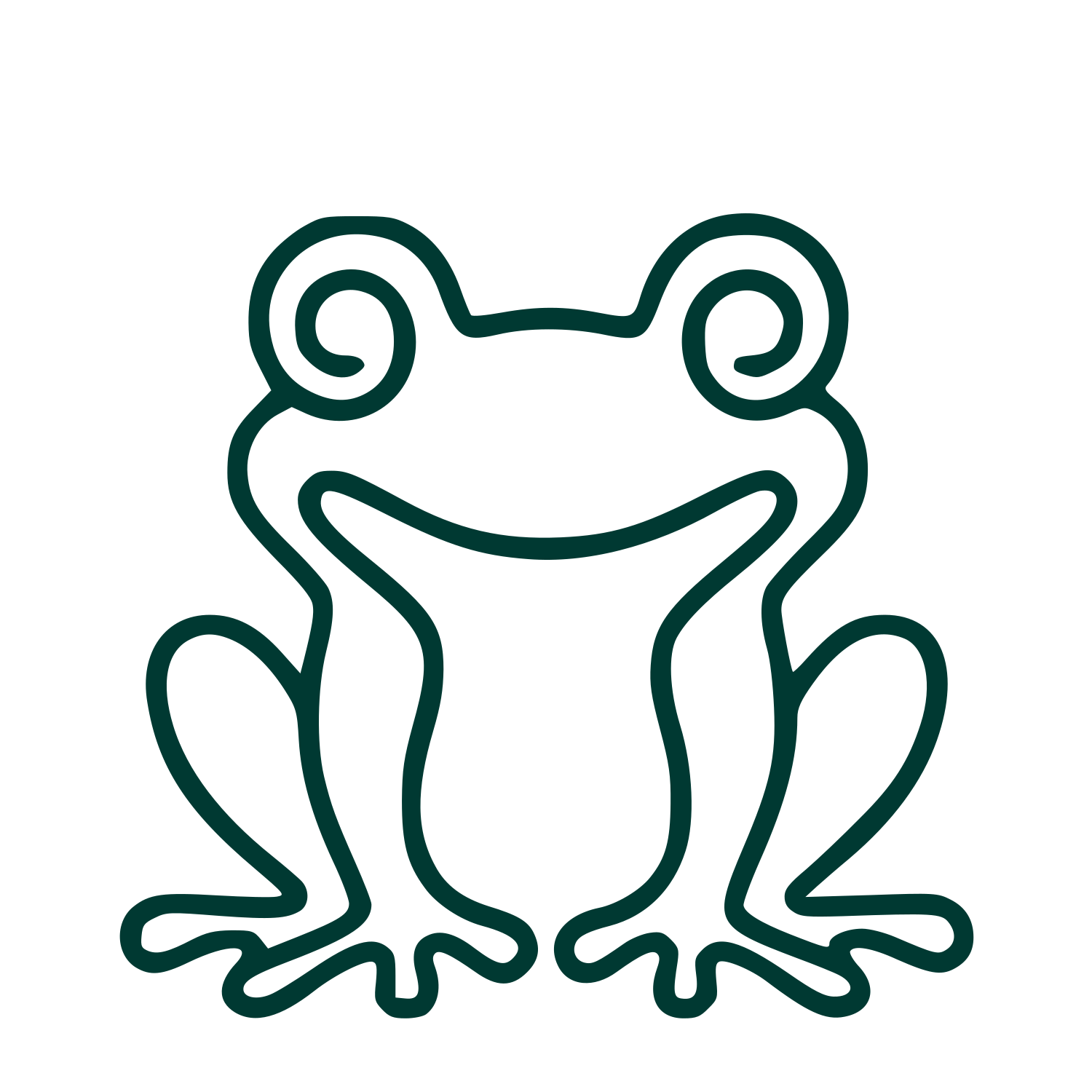 Monoline Frog Logo #003932