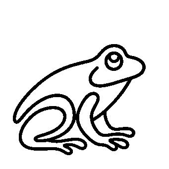 Monoline Frog Sitting Logo