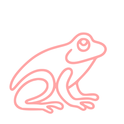 Monoline Frog Sitting Logo #ffa6a6