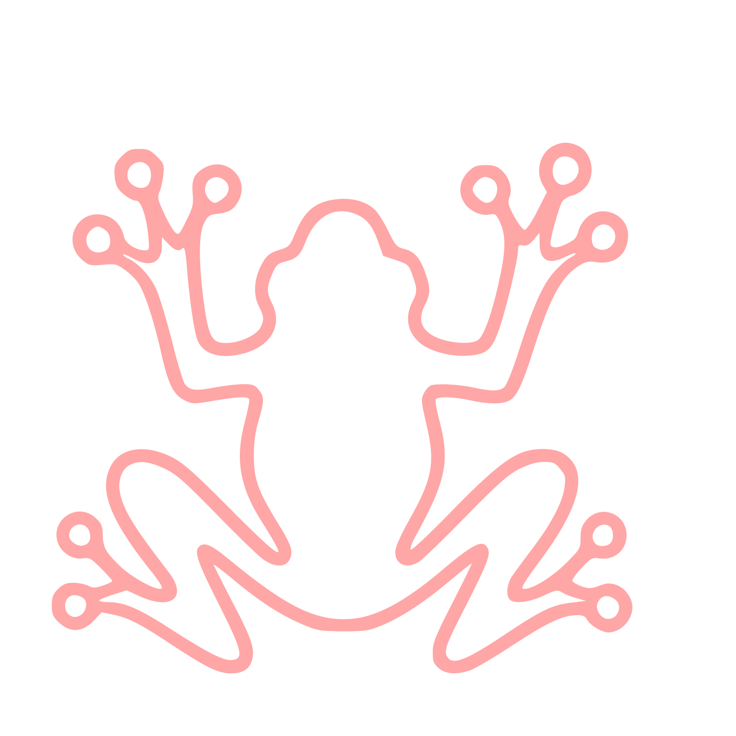 Monoline Frog Logo #ffa6a6