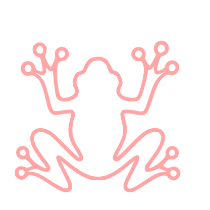Monoline Frog Logo #ffa6a6