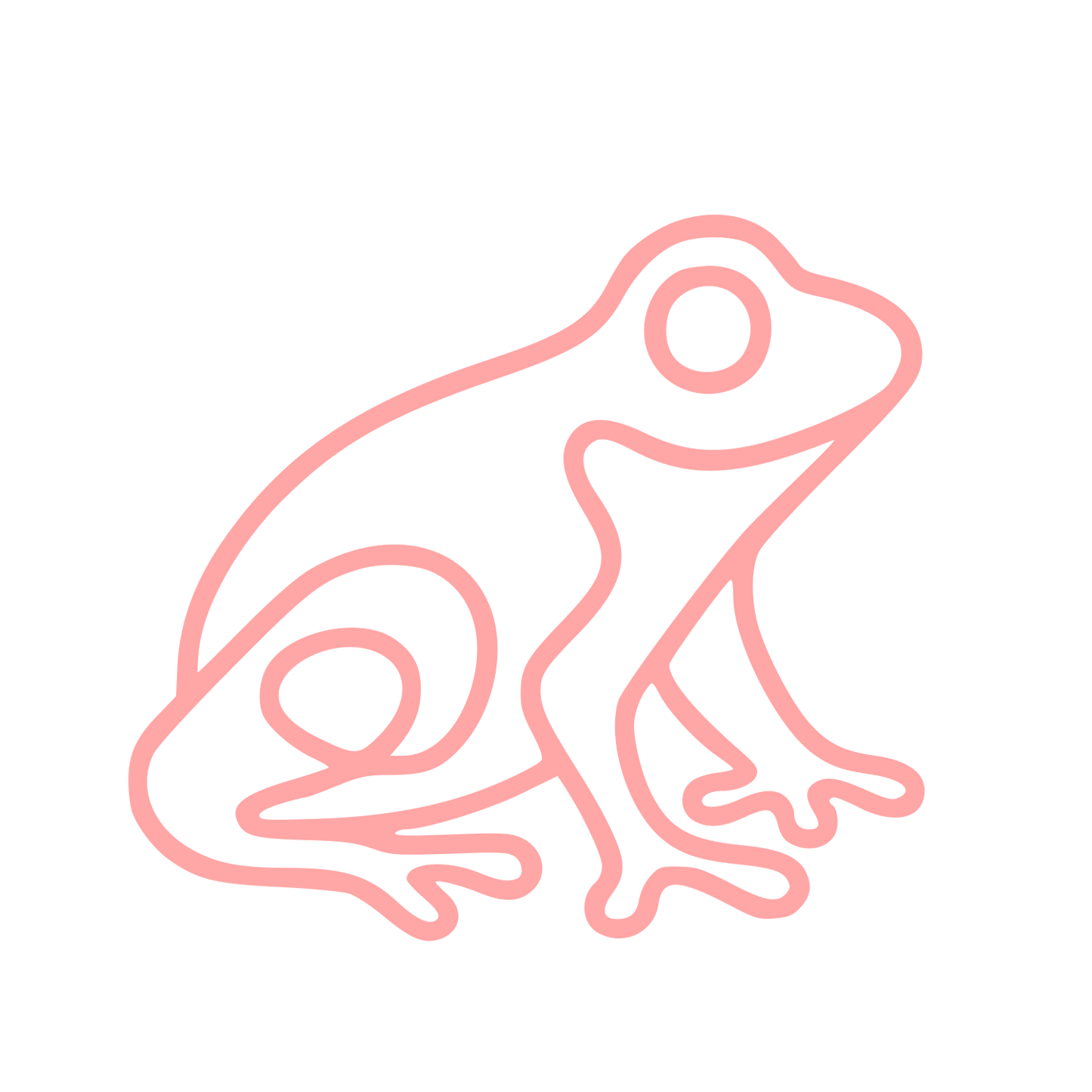 Monoline Frog Logo #ffa6a6