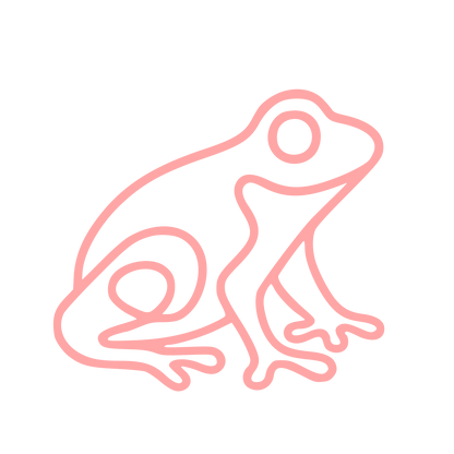 Monoline Frog Logo #ffa6a6