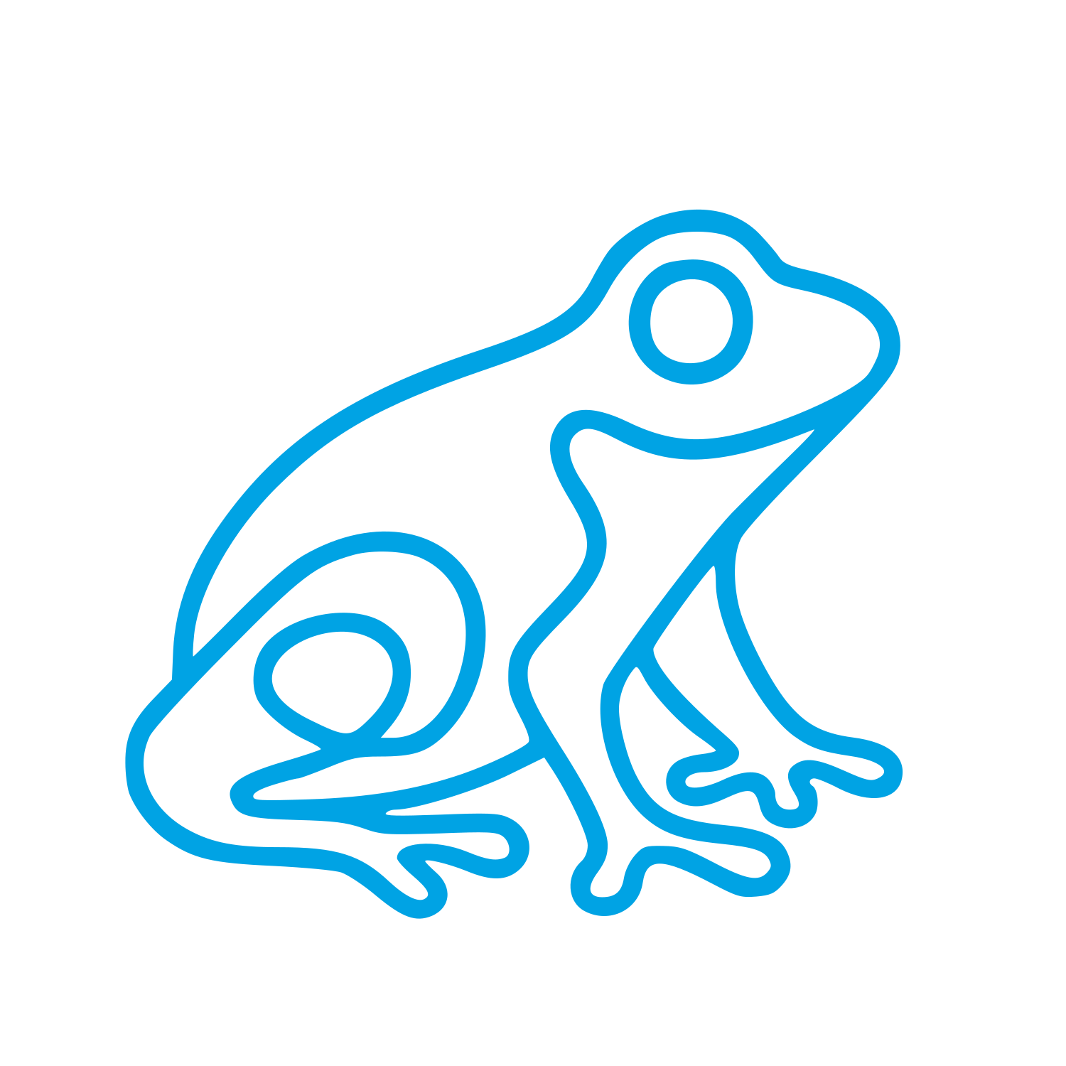 Monoline Frog Logo #00a3e4