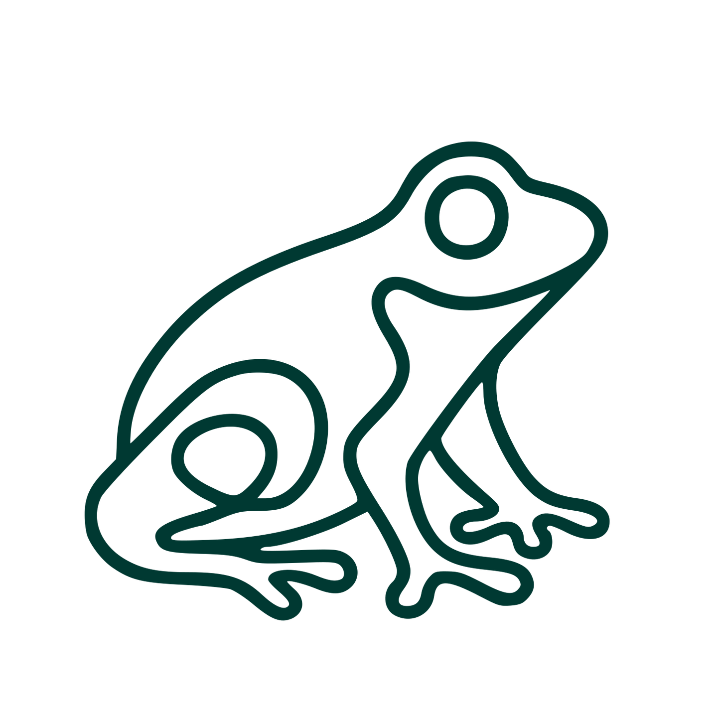 Monoline Frog Logo #003932