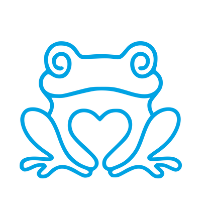 Monoline Frog Heart Logo #00a3e4