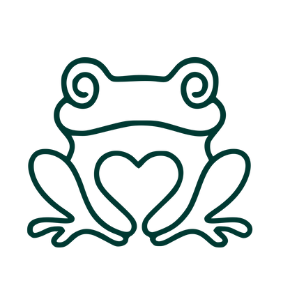 Monoline Frog Heart Logo #003932